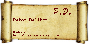 Pakot Dalibor névjegykártya